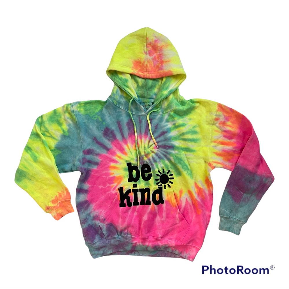 Dreamsicle Women's Tie Dye "Be Kind" Hoodie Sweatshirt S